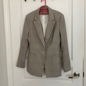 H&M Houndstooth-Patterned Fitted Blazer (New)